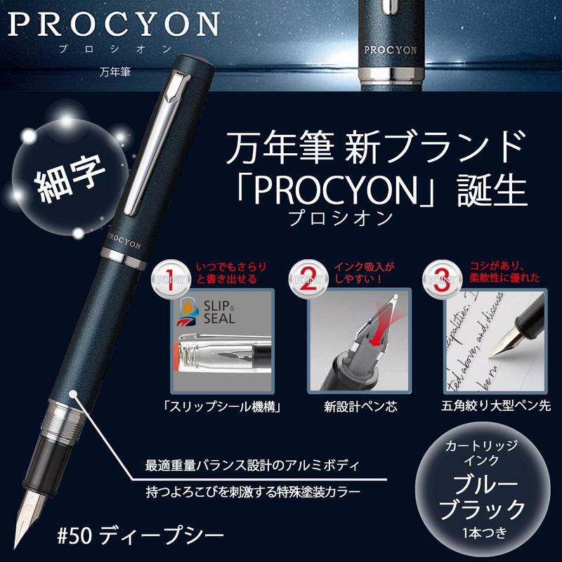PLATINUM Procyon PNS-5000#50 Fountain Pen/Nib Size: M Medium/Deep Sea/Handmade/with Gift Box/Fountain Pen - Image 2